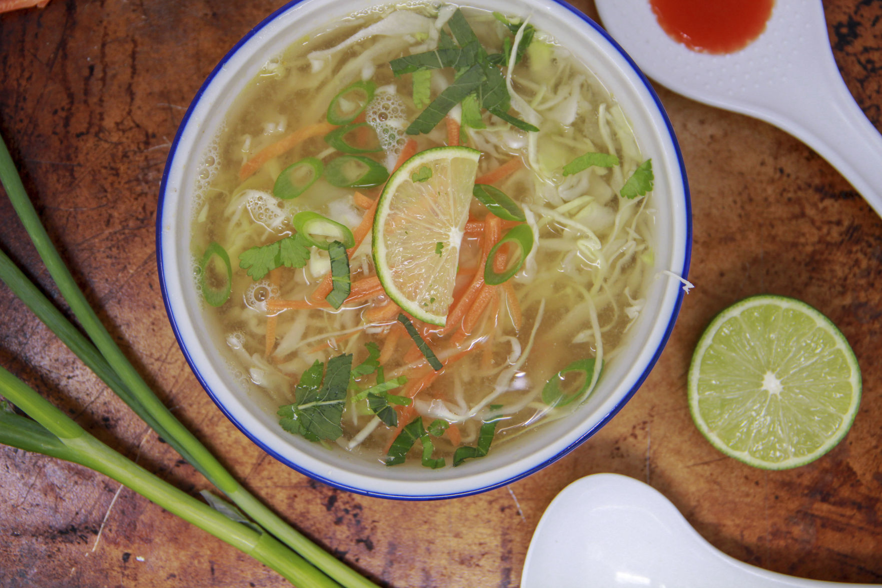 Cabbage Soup in Ginger and Garlic Broth